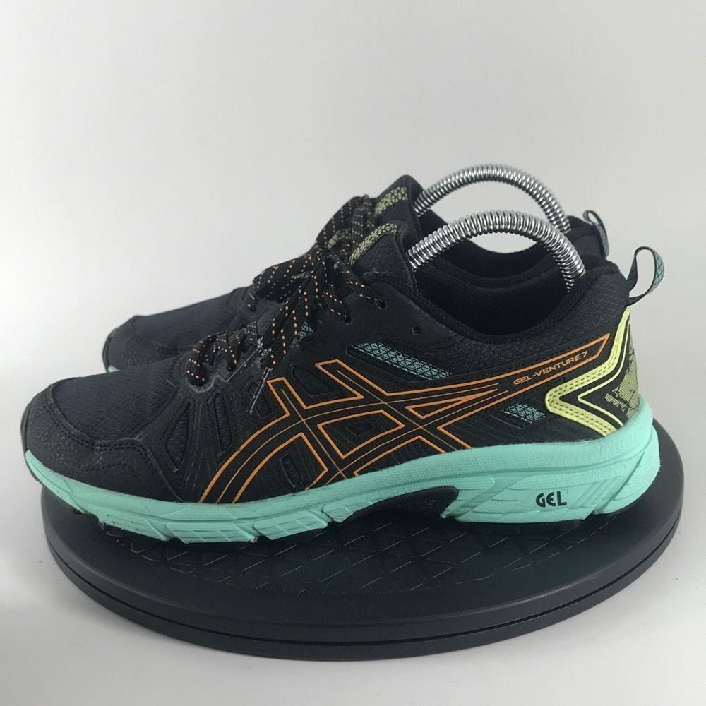 Asics Gel-Venture 7 Black/Green Athletic Running Shoes 1012A476 Women’s Size 8.5 - Picture 8 of 12